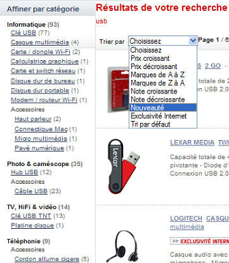 Moteur de recherche catalogue