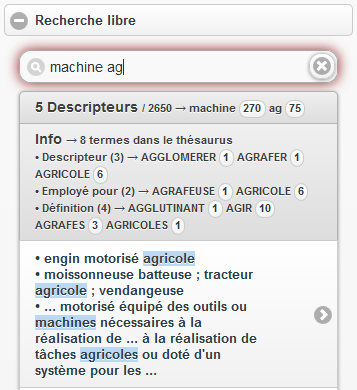 Moteur de recherche thésaurus